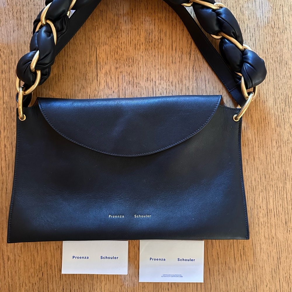 Proenza Schouler Black Shoulder Bag with Gold Chain Stunning Bag 😍